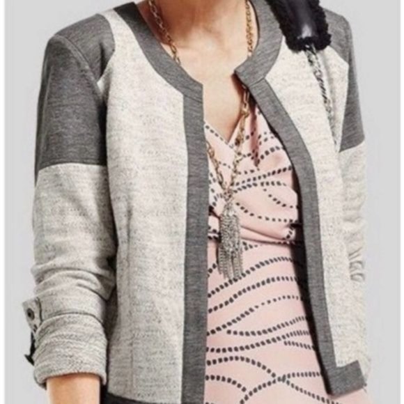 NWT CAbi  Shrunken Moto Blazer Jacket M in Gunmetal Gray #211 MSRP$158 - Picture 3 of 16